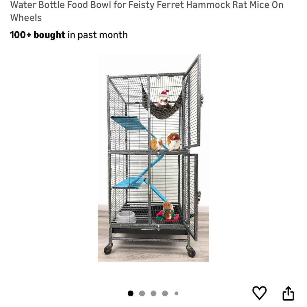 Feisty Ferret Cage with Blue Platforms
